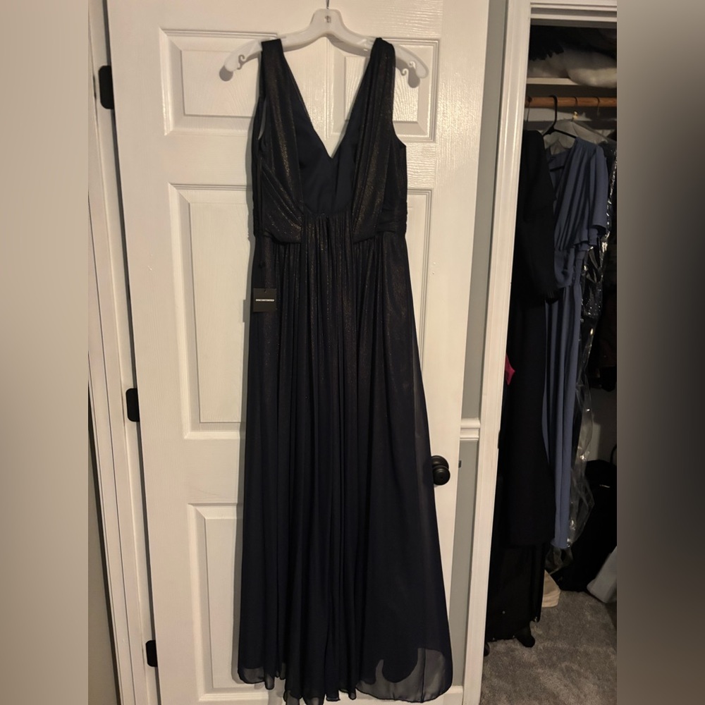 Dessy Collection Lux Shimmer Fabric in Navy